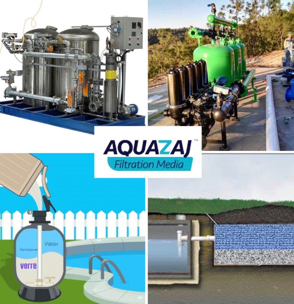 Filtration installations using AQUAZAJ media